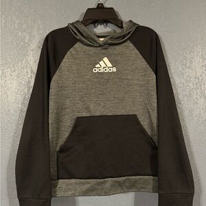Adidas Kids Black and Gray Hoodie
